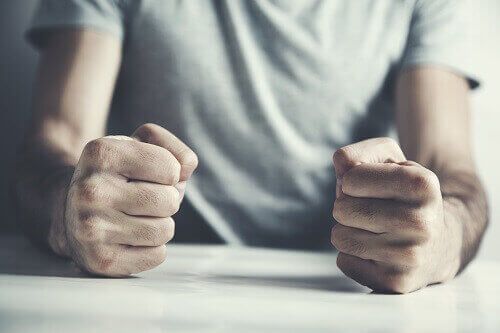 Person ready to assault another person